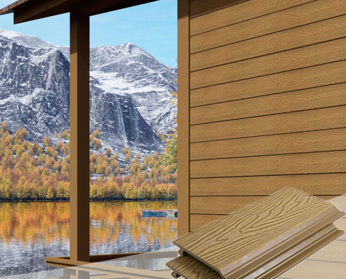 3D embossed composite cladding board with deep wood grain texture